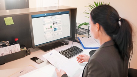 Woman working at computer